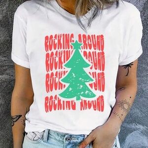 Women’s Rockin Around Christmas Graphic Tee
